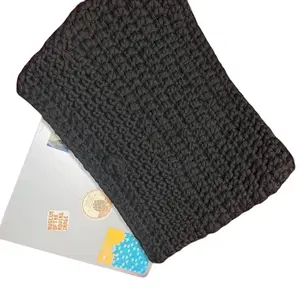 Fully Customizable Crochet Laptop Sleeve - Black Knit Cover for Personalized Protection and Style