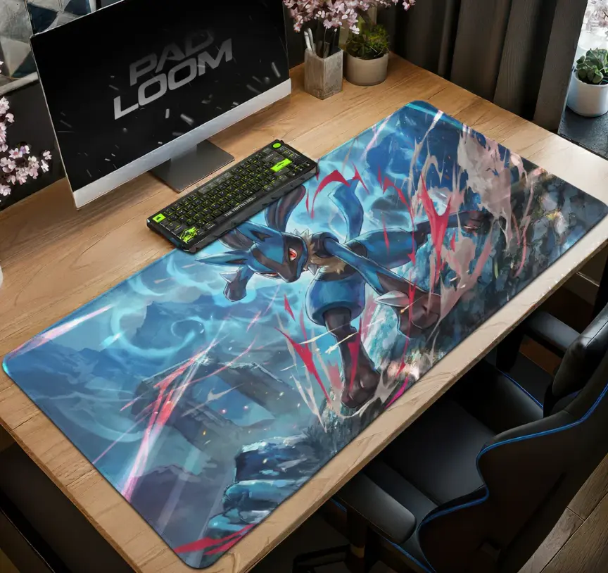 Lucario Aura Ridge Mouse Pad - Desk Mat
