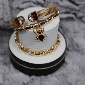 BP Halloween Stack - Web of Wonder (Removable Charm) - Lab Created Stones, Gold Plating