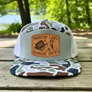 Camo Snortin Lines and Bangin Dimes Trucker Hat, 3D Embroidered Outdoor Cap