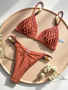 Women's Sexy Bikini Set, Plain Fitted Design, Triangle Bikini Sets, All-Season Wearable Beachwear, Perfect for Summer Days & Nights, Swimsuit Style Bikini, Bikinis Sets, Triangle Bikini Top