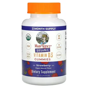MaryRuth's Organic Vitamin D3 Gummies, Strawberry, 60 Gummies (25 mcg per Gummy)