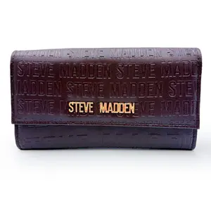 Steve Madden B. Mason Checkbook Wallet - Sleek Everyday Organization with Smooth Logo-Embossed Exterior & Secure Snap Closure for Checks Cards & Cash