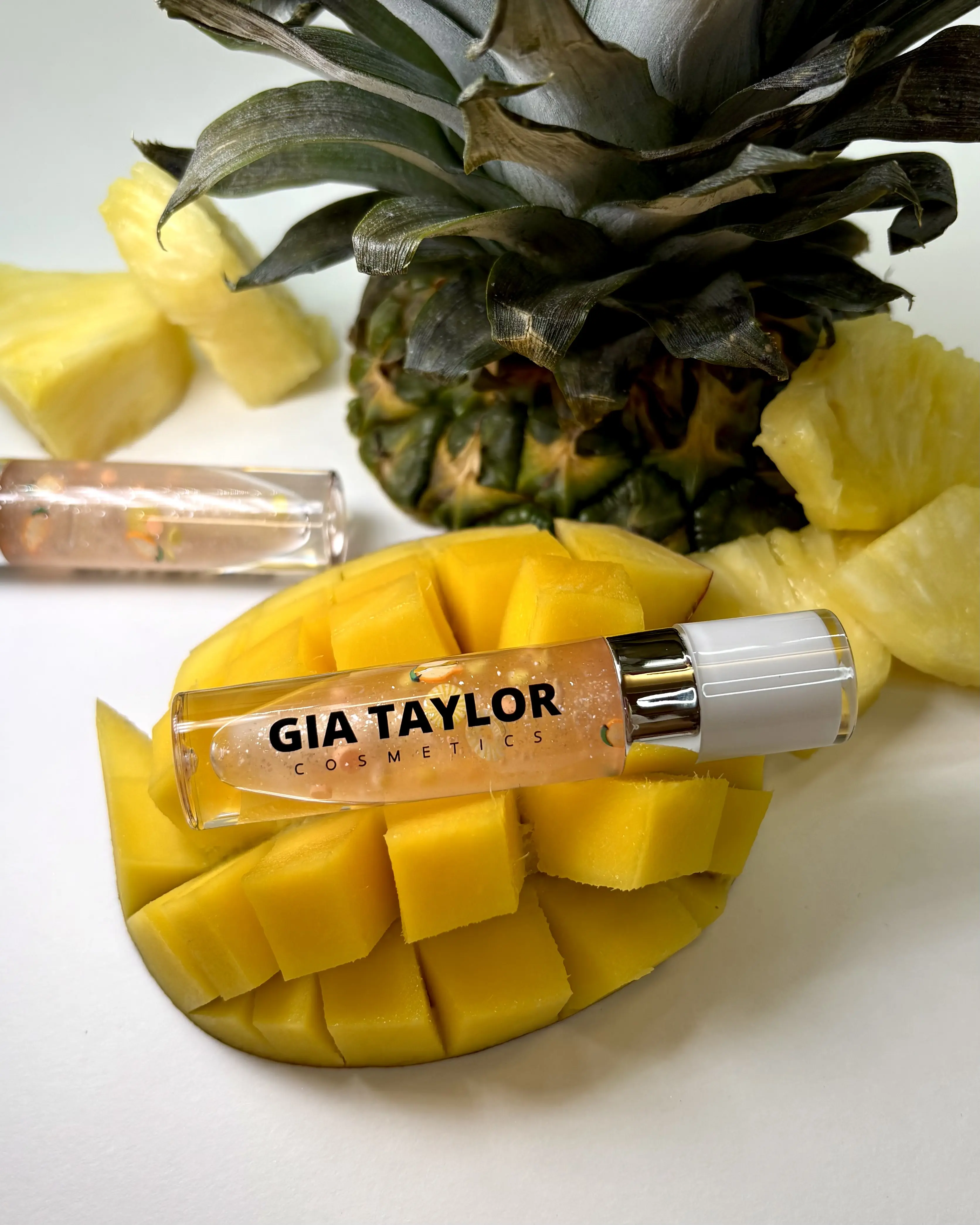 (THICK WAND) Pineapple Mango Lipgloss / Summer Refreshing / Vegan Cruelty Free Hydrating Non-Sticky Lipgloss