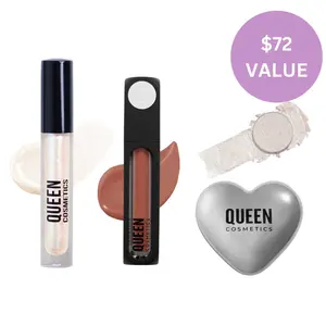 Queen Cosmetics Fairy Wings Collection: Astral Projection Gloss, Timeless Matte Lipstick & Celestial Being Iridescent Shadow Set