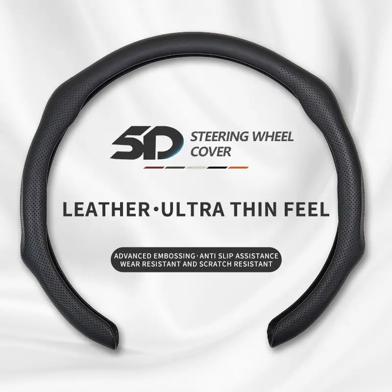 Napa Leather Car Steering Wheel Cover - 15 Inch, 4-Season Universal Fit. Enhanced Grip, Elevated Style, Non-Bulky & Modern Design. Fits All Vehicle Mo