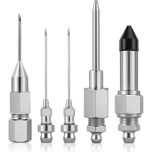 5PCS Grease Gun Needle Tip Accessory Kit - Includes Grease Needle Dispenser, Rubber Coupler Adapter Grease Injector, Detachable Nozzle Tips, 2 Grease Needle Nozzle Tools for Narrow Tight Spaces