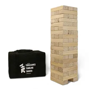 Yard Games Giant Tumbling Timbers Wood Block Stacking Game w/ Case