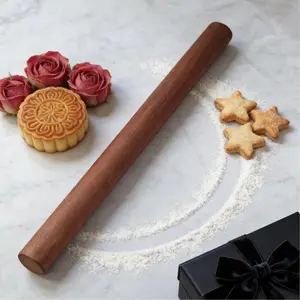 Solid Wood Rolling Pin, Non-Stick Dough Roller, Kitchen Essential for Pizza, Dumplings, Bread, Baking Tool, Perfect for Beginners