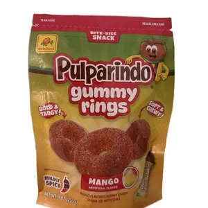Pulparindo Gummy Rings Mango / Watermelon / Tamarindo Flavored Bite-Size Snack Soft & Chewy Mildly Spicy Artificial Flavor 9 oz