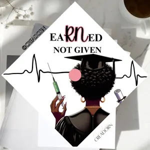 Nurse RN Nursing Medicine Grad Graduation Cap Topper (Print)