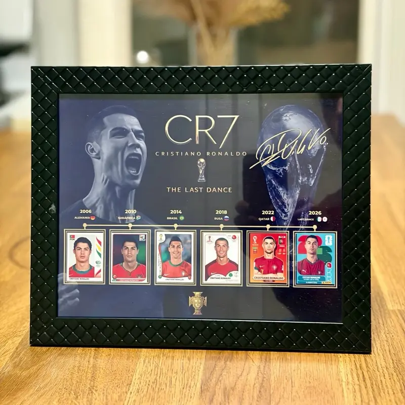 Victory Edition |  Cristiano Ronaldo CR7 Inspired Framed Football Tribute | Collectible Soccer Wall Art 8x10
