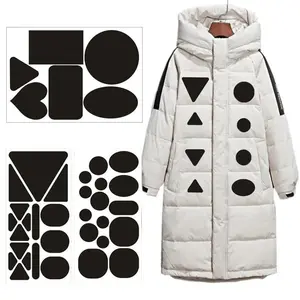 Geometric Pattern Clothes Patch, 1 Set Clothes with Torn Patches and Leather Cloth Patches for Down Jackets Pants Clothes Repair Washable Patch Clothes Hole Patch