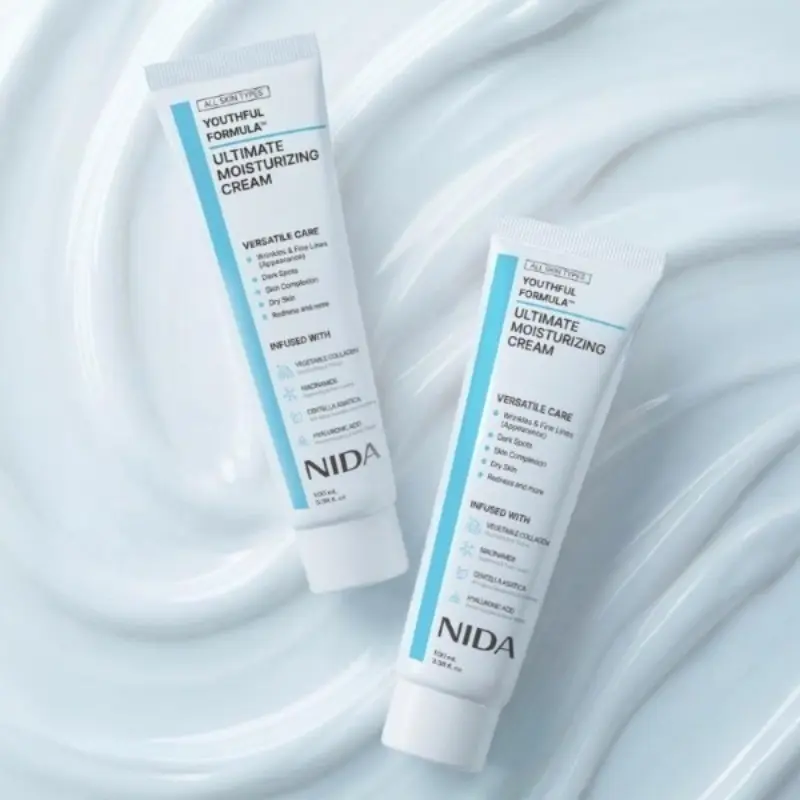 【Buy 1 Get 1 Free】2PCS NIDA Youthful Formula Ultimate Moisturizing Cream 100mL, Hydrating Facial Moisturizer Infused with Collagen, Niacinamide & Centella Asiatica