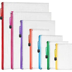 Mesh Zipper Pouch Bags, 7 Sizes Clear Zipper Pouches for Organization,  Ziploc Bags, Travel & School Supplies, File Jackets & Pockets