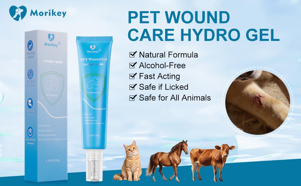 MORIKEY Pet Soothing Hydro Gel for Dogs and Cats Relieves Itchy Skin and Irritation Bites Scratches Safe if Licked