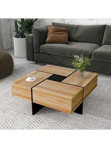 Unique Design Coffee Table With 4 Hidden Storage Compartments
