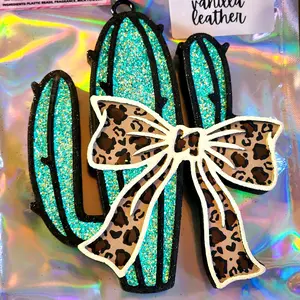 cactus with leopard bow Car Freshie- leopard bow-car fragrance