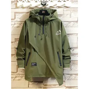[OverSize Patchwork Hooded Jacket Coats] Hooded Jacket OverSize Jackets For Men Patchwork Zipper Coats Casual Menswear