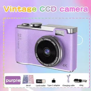 4K CCD Digital Camera for Student 48MP Compact Digital Photography Camera 180°Flip Screen Selfile Camera for Kid Adult Beginners renear