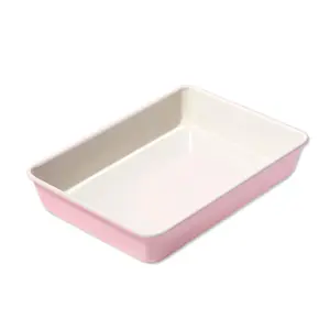Nonstick Carbon Steel Bakeware Collection  13-inch X 9-inch Multipurpose Pan Dishwasher Safe Made Without Pfoa And Pink Cream Two-tone