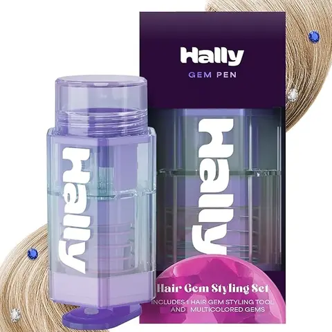 Gem Pen - Hair Gem Styling Set - Includes Gem Pen Applicator + 60 Multicolored Gems - Hair Safe Adhesive - For All Hair Types/Styles