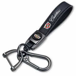 Genuine Leather Car Keychain for Cadillac CT4 CT5 CT6 ATS XT5 CTS SRX- Custom Engraved Luxury Keyring GiUnisex Dft, urable Accessories (USA Stock) Walletchain boujee car accessories Car Keychain Set