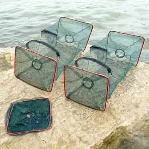 [1pc Collapsible Fish Cage Net] 1pc Collapsible Cast Net Fish Cage For Crab, Shrimp, And Crayfish - Perfect Fishing Tackle For Outdoor Enthusiasts
