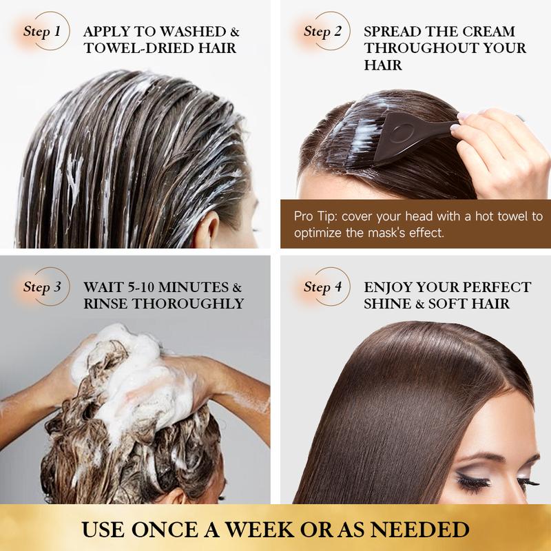 Aomimegel Simple Clean Hair Mask with Collagen & ArganOil - Gentle Deep Conditioning Treatment for Hair & ScalpCare hair collagen hair mask shampoo Silicone-Free KeratinAnti-Frizz Alcohol-Free Nourishing Moisturizing/ Hydration