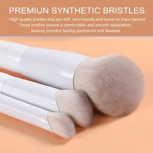 Angled Foundation Brush - Premium Concealer Brush for Blending Cream, Powder, Blush & Buffing Stippling - Soft, Skin-Friendly, No Trace, White