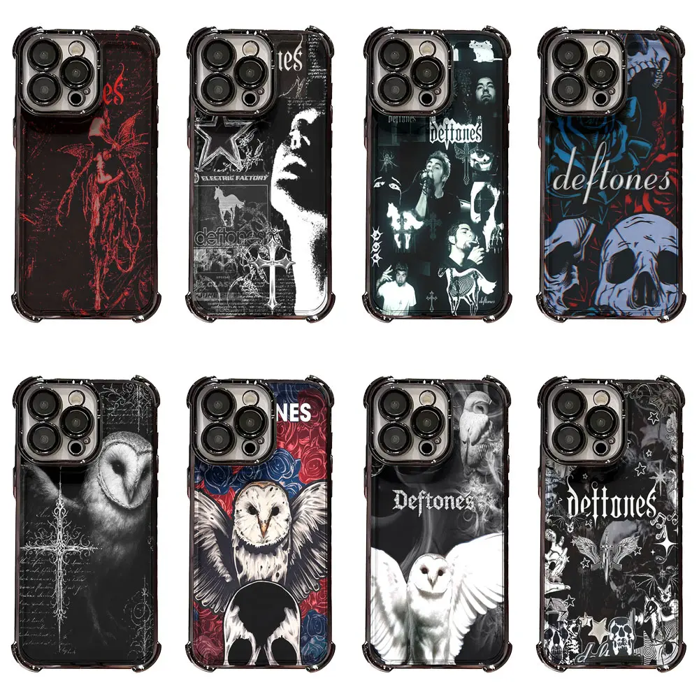 Deftones Band Phone Case | Owl & Skull Art Cover For iPhone 11/12/13/14/15/16/17 Pro/Pro Max/Plus & Samsung S23/S24/S25/S26 Ultra