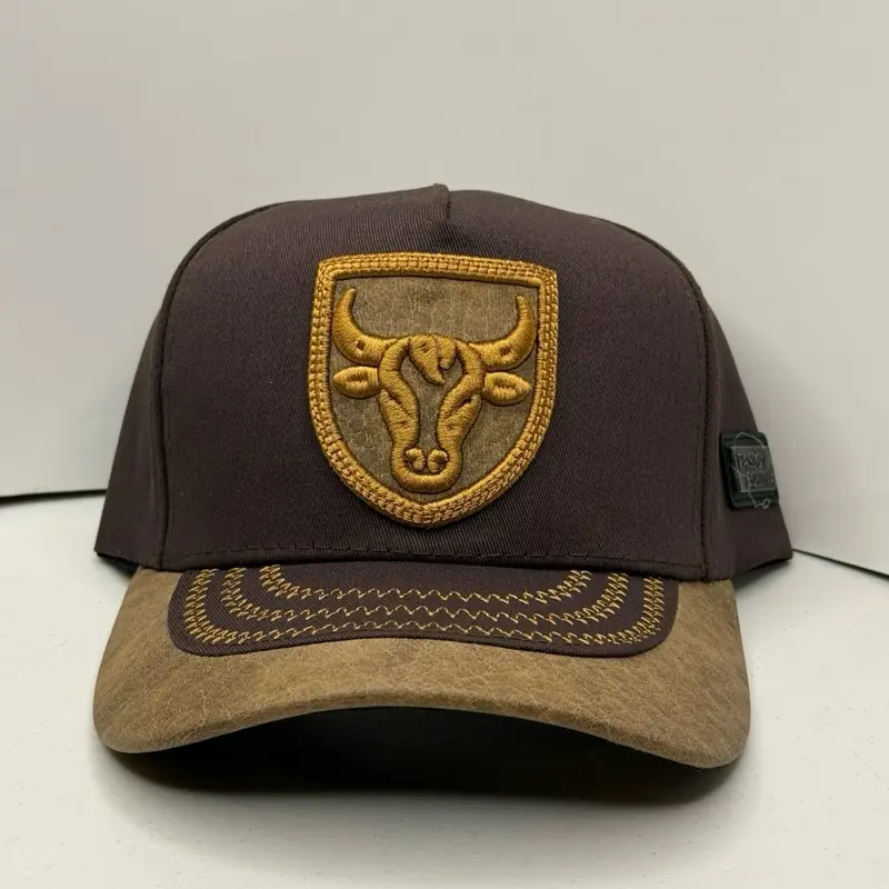 Ranch Patch Snapback Hat Brown & Black Trucker Cap for Men Women Adjustable Fit