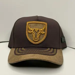 Ranch Patch Snapback Hat Brown & Black Trucker Cap for Men Women Adjustable Fit