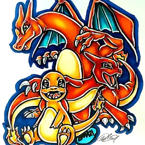 11in by 17in  Charizard Evolution print