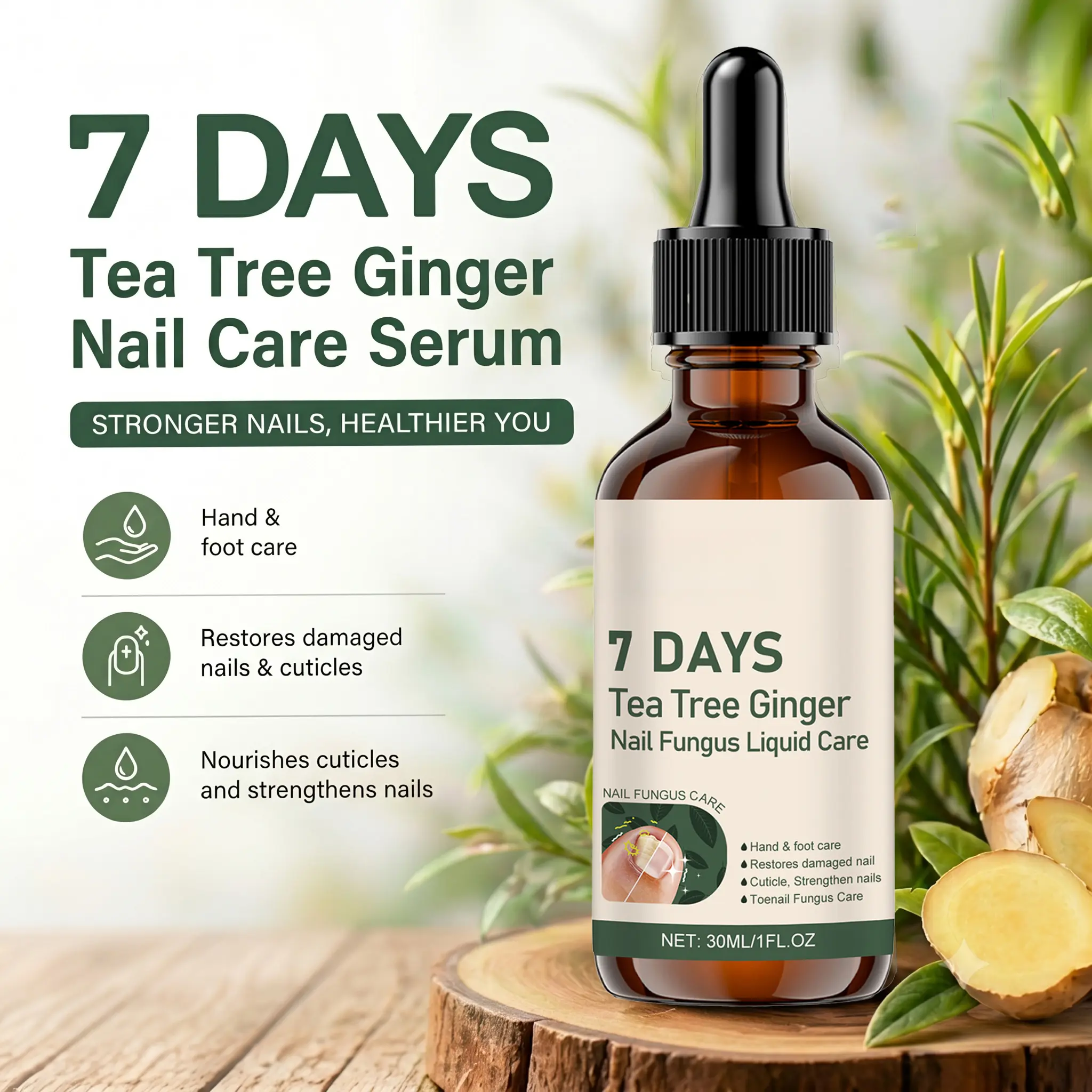 Nail Care and Repair Liquid, Daily Treatment to Strengthen Natural Nails with Nourishing Glycerin and Urea, Easy to Apply Unisex Formula, Strengthen Nails