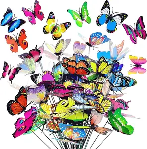 Teenitor 40 Pcs Butterfly Decorations Garden Decor, 5 Different Size PVC Waterproof Butterfly Garden Stakes, Yard Decorations Outdoor Garden Decor