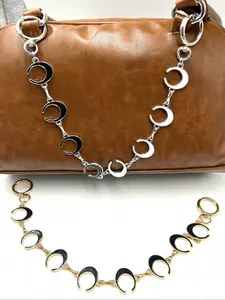 Elegant Fashion Sparkly Bag Charm, Vintage Moon Clover Design, Casual Style Bag Accessory, All Season Handbag Decoration