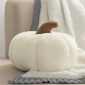 Phantoscope Halloween Pumpkin Pillows - Cute 3D Pumpkin Shaped Throw Pillow - Ultra Soft Faux Rabbit Fur Cushion - 6 X 12 Inches