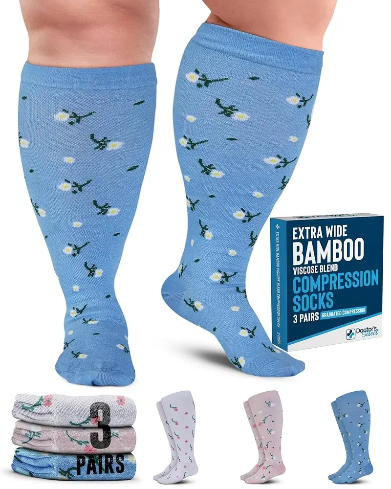 Flowers (White/Light Blue/Peach) - 3 Pairs