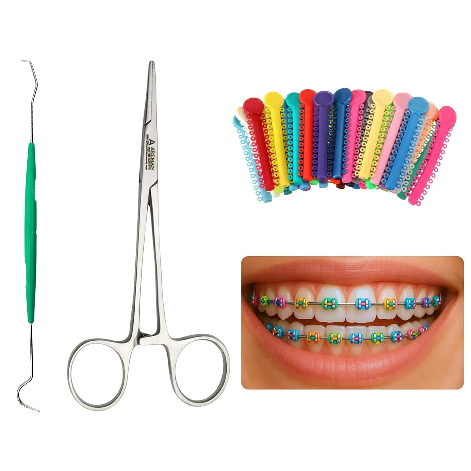 Ligas para Brackets Ortodoncia Dental braces color changing kit orthodontic Dental Ligature Ties for Brackets Change Braces Color Easily DIY Braces Color Kit 1040pcs