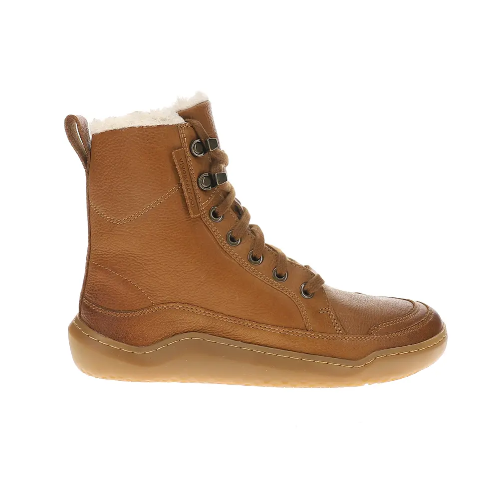 Vivobarefoot Womens Gobi Warmlined Round Toe Lace Up Casual Boots Ankle Low Heel 1-2" - Brown
