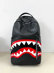 New Graffiti Print Backpack, Trendy Shark Mouth Design, Casual Fashion Shoulder Bag, Stylish and Comfortable, Perfect for Daily Use