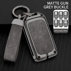 For Honda Key Fob Cover Leather Car 2016-2022 Accord Civic CRV Pilot Ridgeline Passport Key Case Durable Protector Car Key Accessory Car Key Holder