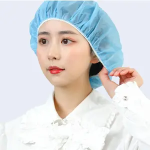 Disposable Non-Woven Fabric Hat Strip Cap, Round Mesh Dustproof Headwear for Food Factory Kitchen Chef Beauty Salon