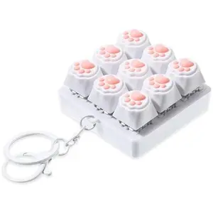 9-in-1 Keyboard Fidget Toy, Keyboard Clicker Keychain, Stress Relief Fidget Toy, Sensory Desk Toy, Anti Stress Relief Toy, Anxiety Relief Fidget Toy, Office Desk Gadget, Portable EDC Keychain Fidget, Travel Fidget Toy, Gift for Adults Kids