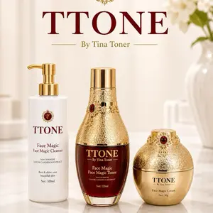 TTONE. SET Ruby Rain Face  cream , cleaner & Toner set 3