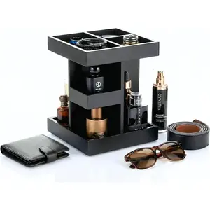 Cologne Organizer for Men, 3 Tier Black  Perfume Display Stand with 360? Rotate Base, Mens Cologne and  Organizer Shelf for Bathroom Countertop Storage & Nightstand,  for Men