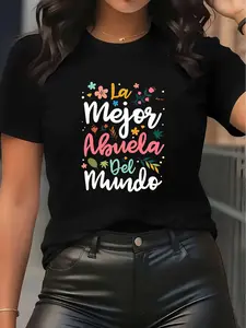 Wo 'S Spanish Lettering T-Shirt - _Best Grandma_ A