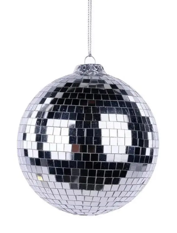 100Mm Mirror Ball Ornament in Shiny Silver