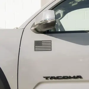 American Flag Vehicle Badge - 3M Adhesive-Backed Emblem for Car or Truck(Two-Pack))